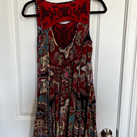 Altar’d State Red Multicolored Stitched Dress - Picture 4 of 4